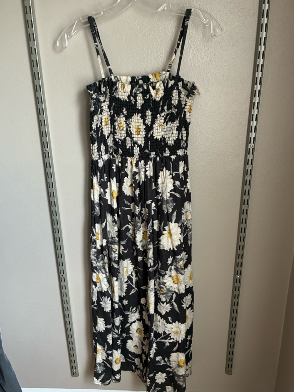 Lou & Grey - 100% Linen Floral Smocked Midi Dress